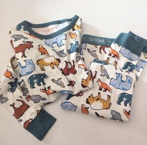 Cat & Jack NWT Forrest Animals Pajamas 2pc